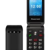POWERTECH κινητό τηλέφωνο Milly Flip V2, 2.4", dual SIM, πλήκτρο SOS, μαύρο