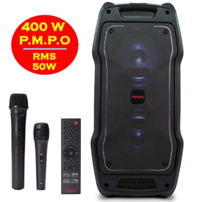 AIWA PORTABLE KARAOKE SPEAKER PARTY LIGHT RMS 50W ‘THE STORM’ REFURBISHED