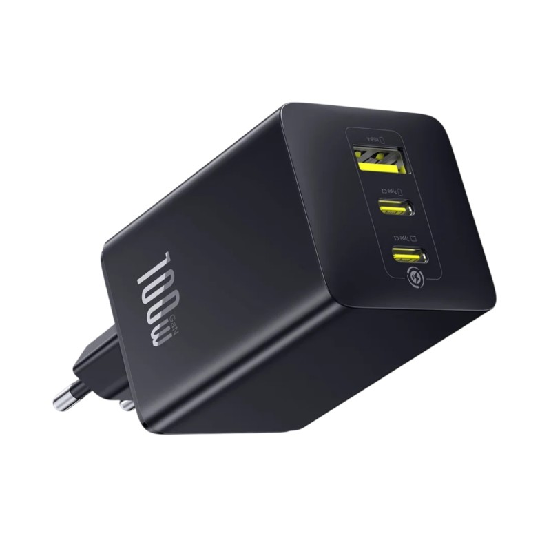 BASEUS 220V 100W, GaN6, USB-A + 2 x USB-C, EnerFill FE11 /black/ - P10182102123-00