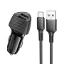 Borofone BZ31A Φορτιστής Αυτοκινήτου Solid 2xUSB-A 17W με Καλώδιο USB-A σε USB-C 1m Μαύρος