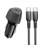 Borofone BZ31B Φορτιστής Αυτοκινήτου Solid USB-C PD30W με Καλώδιο USB-C σε USB-C 1m Μαύρος