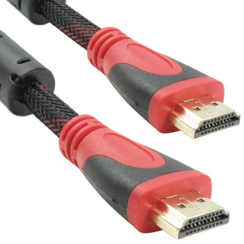 DeTech Cable HDMI - HDMI M/М, 5m, Braided, Ferrite, Black -18020
