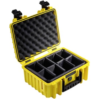 B&W Outdoor Case Type 3000 yellow with compartments