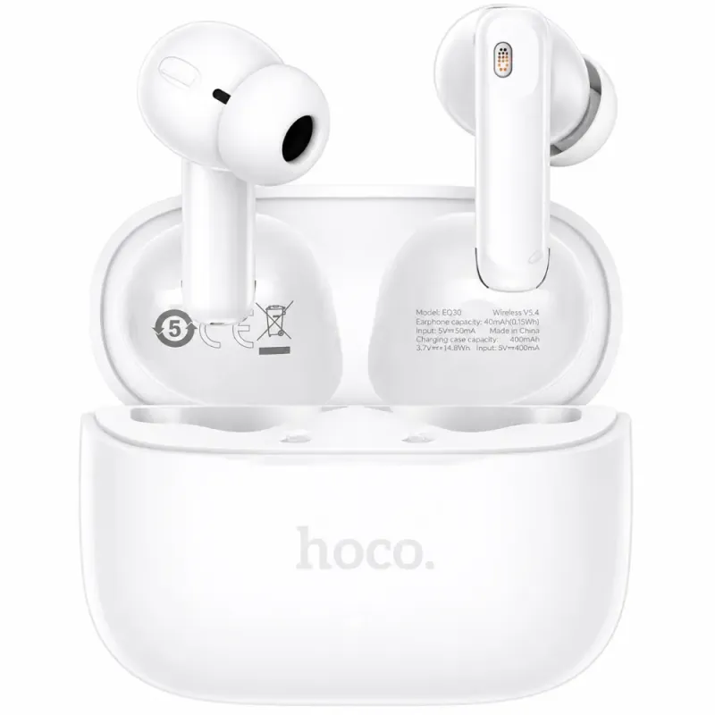 Hoco EQ30 Wireless Hands Free Eufonia TWS Hi-Fi v6.0 300mAh 7h Ομιλίας Λευκά