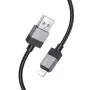 Hoco X110 Καλώδιο Honorific USB-A σε Lightning 2.4A Braided Μαύρο 1m