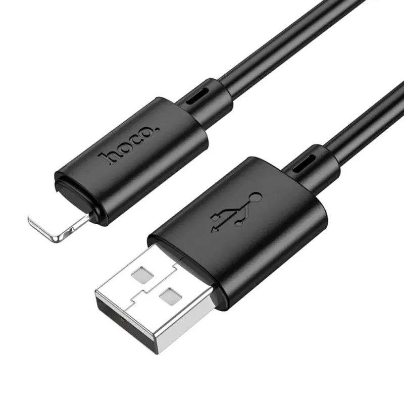 Hoco X88 Καλώδιο Gratified USB-A σε Lightning 2.4A Μαύρο 2m