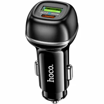 Hoco Z58A Φορτιστής Αυτοκινήτου Rank 48W 1xUSB-A 1xUSB-C PD QC3.0 Fast Charge Μαύρος