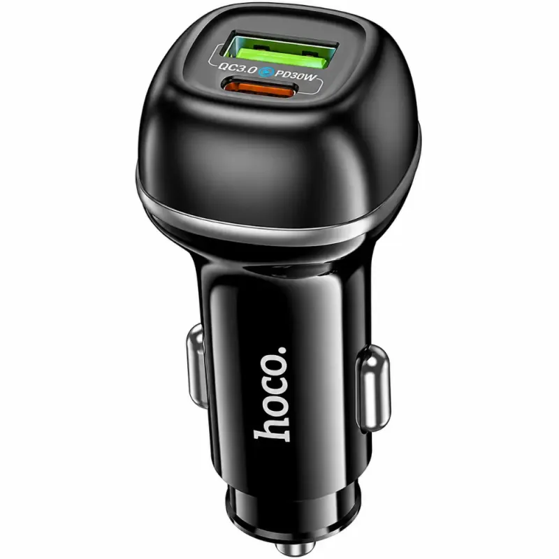 Hoco Z58A Φορτιστής Αυτοκινήτου Rank 48W 1xUSB-A 1xUSB-C PD QC3.0 Fast Charge Μαύρος