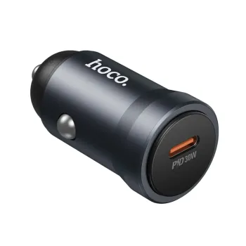 Hoco Z62A Mini Φορτιστής Αυτοκινήτου QC PD30W 1xUSB-C Alluminum Alloy Μαύρος