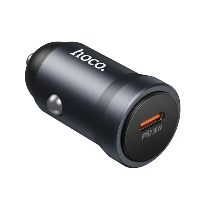 Hoco Z62A Mini Φορτιστής Αυτοκινήτου QC PD30W 1xUSB-C Alluminum Alloy Μαύρος