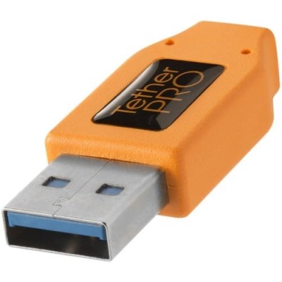 Tether Tools TetherPro USB Type-C Male to USB 3.0 Type-A Male Cable (CUC3215 - 15', Orange)