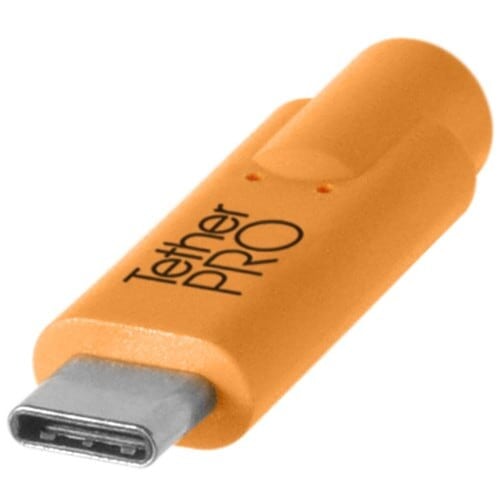Tether Tools TetherPro USB Type-C Male to USB 3.0 Type-A Male Cable (CUC3215 - 15', Orange)