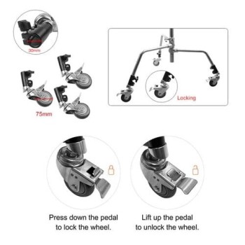 E-Image CS30-W – Ρόδες για τo E-Image LS04S C-Stand (Σετ 3 τμχ)