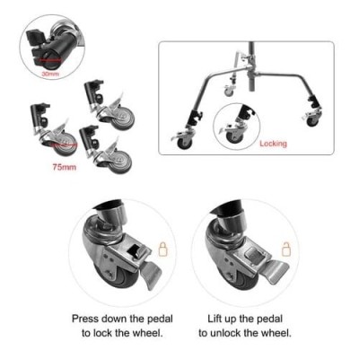 E-Image CS30-W – Ρόδες για τo E-Image LS04S C-Stand (Σετ 3 τμχ)