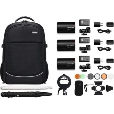 Godox AD100Pro-K3 – AD100Pro TTL Pocket Flash 100ws 3-Light Kit
