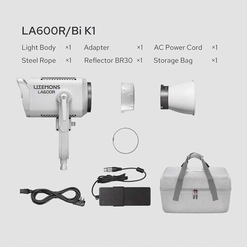 Godox Litemons LA600Bi K1 – 600W COB LED Light Bi-Color (2800-6500K) Bowens Mount + τσάντα μεταφοράς