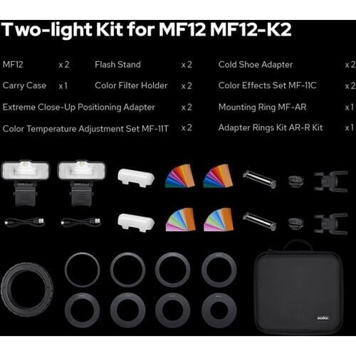Godox MF12-K2 TTL Macro Flash 2-Light Kit