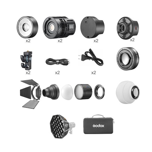 Godox RS60R 2K – Φορητό 60W RGB LED 2-Light Kit