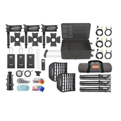 Godox S60-D – Τριπλό kit φωτιστικών S60 60W 5600K LED Focusing Light