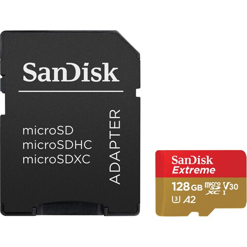 SanDisk microSDXC V30 A2 128GB Extreme 190MB/s V30 UHS-I U3