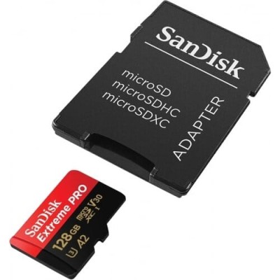 SanDisk Extreme Pro microSD 128GB+SD Adpt 200MB/s A2 V30 UHS-I U3