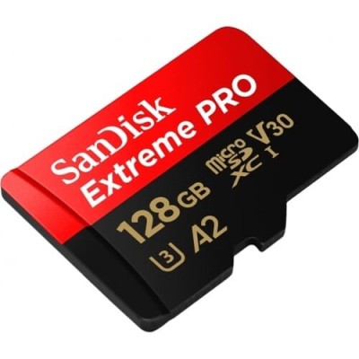 SanDisk Extreme Pro microSD 128GB+SD Adpt 200MB/s A2 V30 UHS-I U3