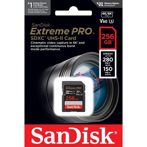 SanDisk Extreme Pro SDXC 256GB UHS-II C10 U3 V60