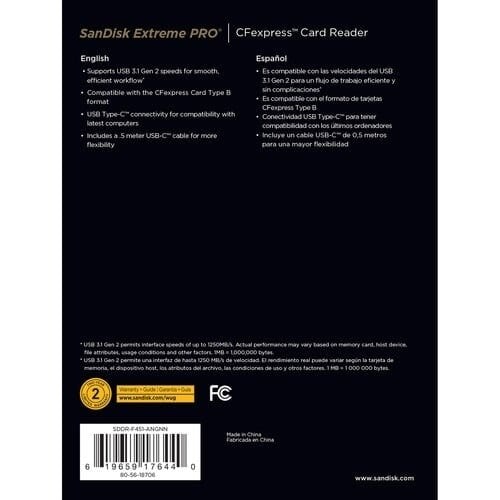 SanDisk Extreme PRO CFexpress Card Reader (Type B)