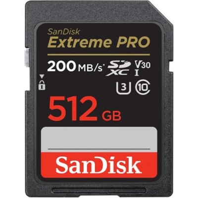 SanDisk Extreme Pro SDXC Card 512GB - 200MB/s V30 UHS-I U3