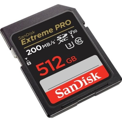 SanDisk Extreme Pro SDXC Card 512GB - 200MB/s V30 UHS-I U3