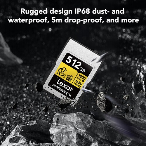 Lexar 512GB Professional GOLD CFexpress 4.0 Type A Memory Card