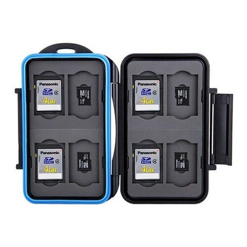 JJC MC-ST16 Water Resistant Memory Card Case (Fits 8 x SD + 8 x Micro SD Cards)
