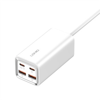 LDNIO 220V 65W, 2xUSB-A + 2xUSB-C + AC, Desktop 2500W, white - A4610