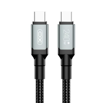 XO NB-Q264B  Cable Type-C - Type-C, 2 m, 240W, Metal Braided, black