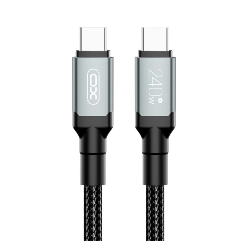 XO NB-Q264B  Cable Type-C - Type-C, 2 m, 240W, Metal Braided, black