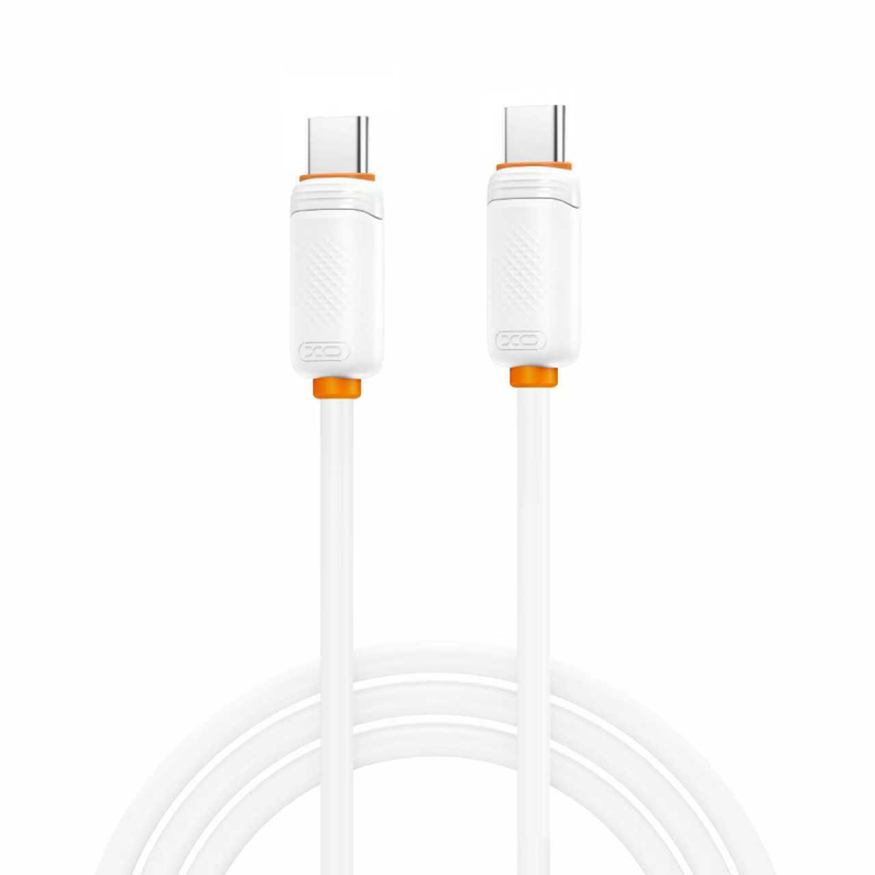 XO NB-Q302B Καλώδιο Φόρτισης & Μεταφοράς Δεδομένων Type-C σε Type-C 60W Λευκό 1m