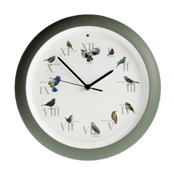 CLOCK BIRD GREEN, 8"