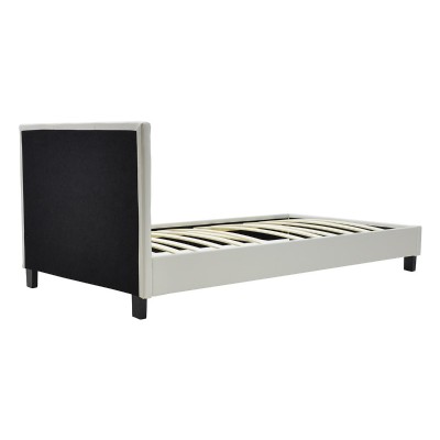 Κρεβάτι Nevil pakoworld 100x200 PU χρώμα λευκό ματ