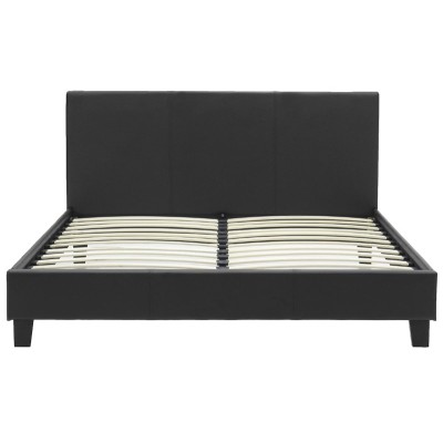 Κρεβάτι Nevil pakoworld 150x200 PU χρώμα μαύρο ματ