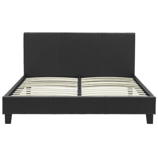 Κρεβάτι Nevil pakoworld 150x200 PU χρώμα μαύρο ματ