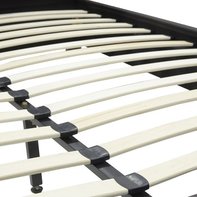 Κρεβάτι Nevil pakoworld 150x200 PU χρώμα μαύρο ματ