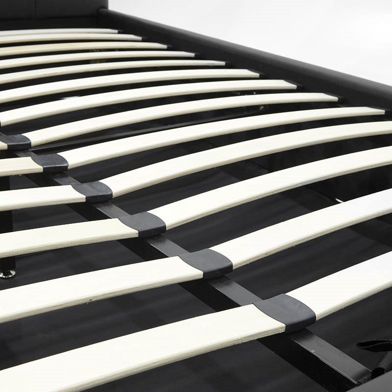 Κρεβάτι Roi pakoworld 160x200 PU μαύρο ματ + αποθηκευτικό χώρο