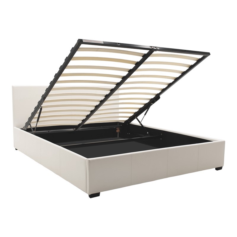 Κρεβάτι Norse pakoworld pu λευκό με αποθηκευτικό χώρο 160x200εκ