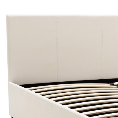 Κρεβάτι Norse pakoworld pu λευκό με αποθηκευτικό χώρο 160x200εκ