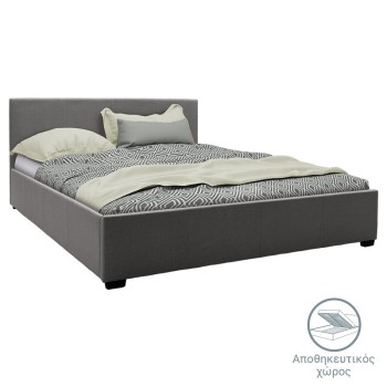 Κρεβάτι Norse pakoworld ύφασμα ανθρακί με αποθηκευτικό χώρο 160x200εκ