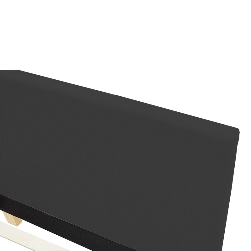 Κρεβάτι Nevil pakoworld ύφασμα ανθρακί με ξύλινο πόδι σε φυσική απόχρωση 100x200εκ