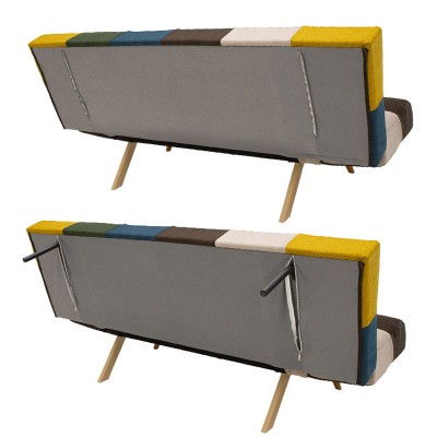 Καναπές - κρεβάτι 3θέσιος Freddo pakoworld ύφασμα πολύχρωμο 182x81x84εκ