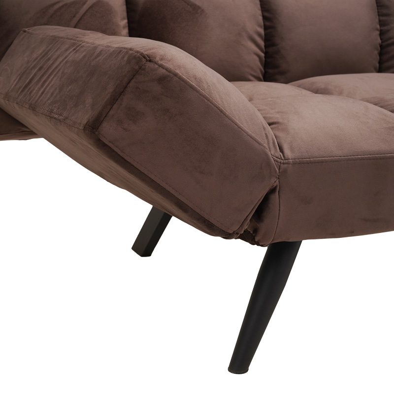 Καναπές - κρεβάτι 3θέσιος Freddo pakoworld βελούδο καφέ 181x81x86εκ