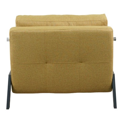 Πολυθρόνα-κρεβάτι Fancy pakoworld ύφασμα σε κίτρινη απόχρωση με μαύρο πόδι 95x98x70εκ