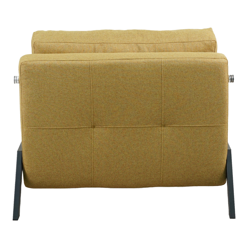 Πολυθρόνα-κρεβάτι Fancy pakoworld ύφασμα σε κίτρινη απόχρωση με μαύρο πόδι 95x98x70εκ